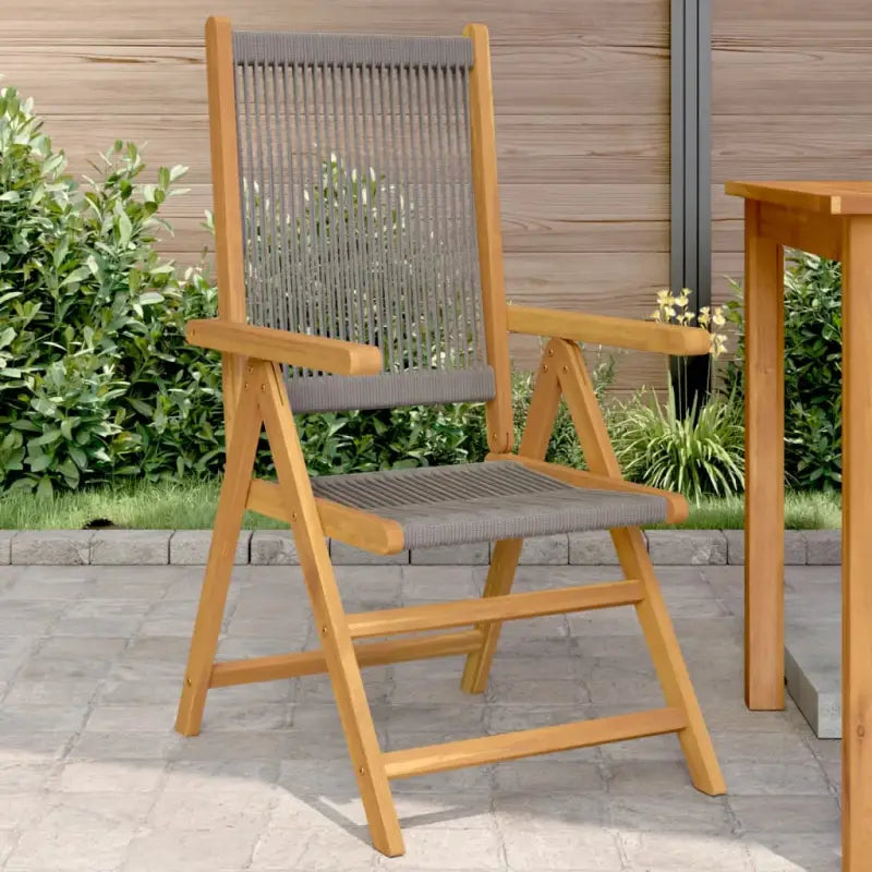 Tuinstoelen van massief acaciahout voor comfort en duurzame ontspanning - Grijs / 2 - Tuinstoelen
