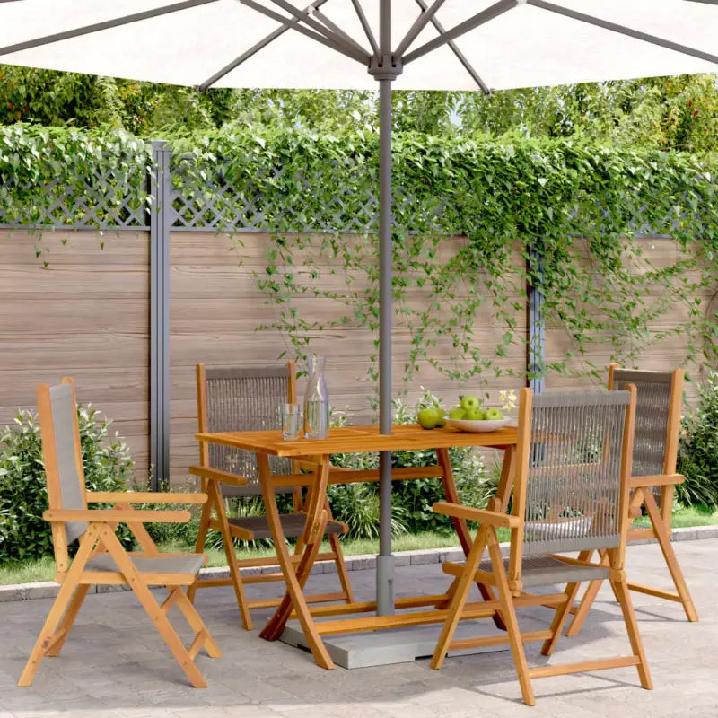 Tuinstoelen van massief acaciahout voor comfort en duurzame ontspanning - Grijs / 4 - Tuinstoelen