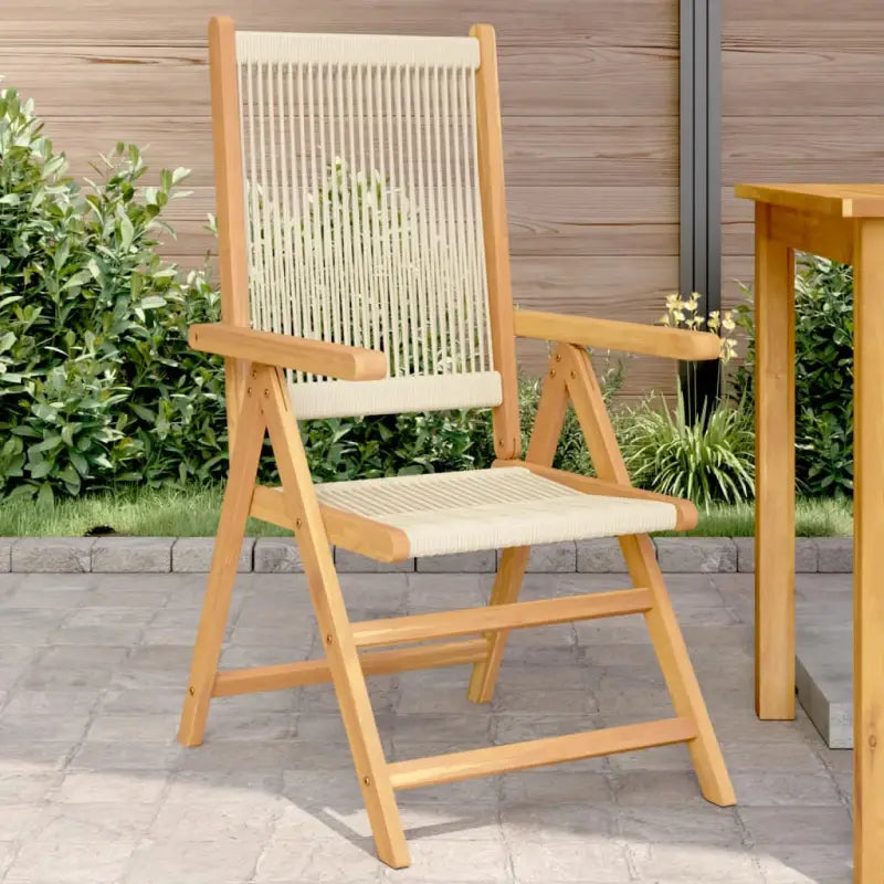 Tuinstoelen van massief acaciahout voor comfort en duurzame ontspanning - Beige / 2 - Tuinstoelen