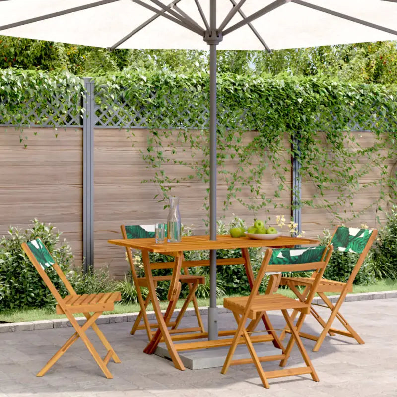 Tuinstoelen van massief acaciahout voor comfortabel buiten zitten - Bladpatroon / 4 - Tuinstoelen