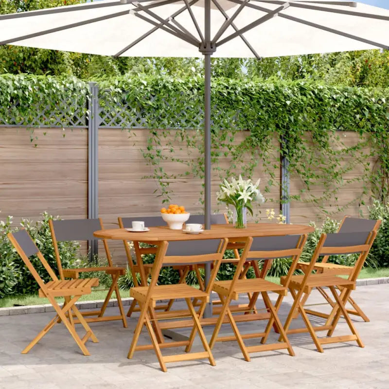 Tuinstoelen van massief acaciahout voor comfortabel buiten zitten - Antraciet / 8 - Tuinstoelen