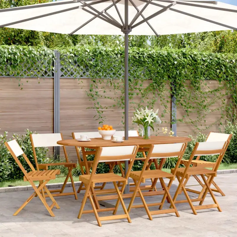 Tuinstoelen van massief acaciahout voor comfortabel buiten zitten - Crème / 8 - Tuinstoelen