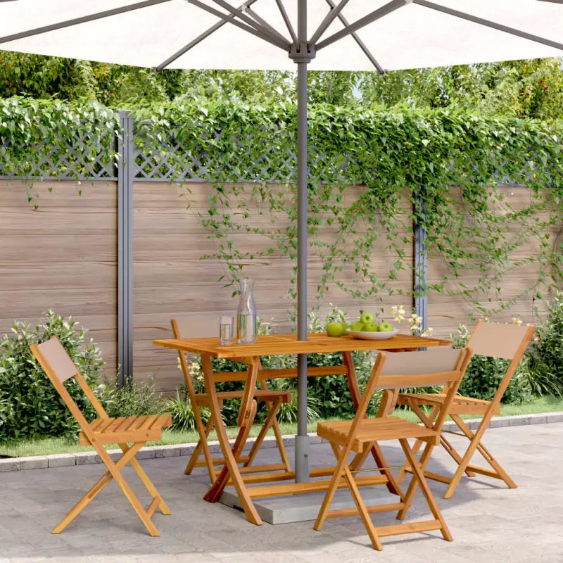 Tuinstoelen van massief acaciahout voor comfortabel buiten zitten - Taupe / 4 - Tuinstoelen