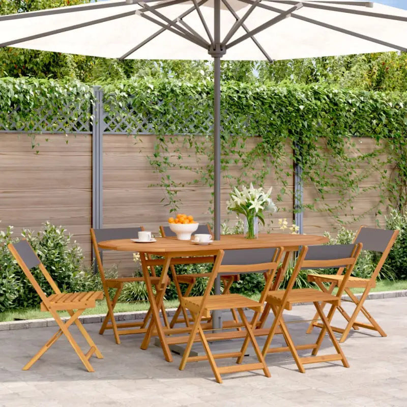 Tuinstoelen van massief acaciahout voor comfortabel buiten zitten - Antraciet / 6 - Tuinstoelen