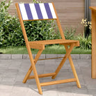 Tuinstoelen van massief acaciahout voor comfortabel buiten zitten - Blauw en wit / 2 - Tuinstoelen