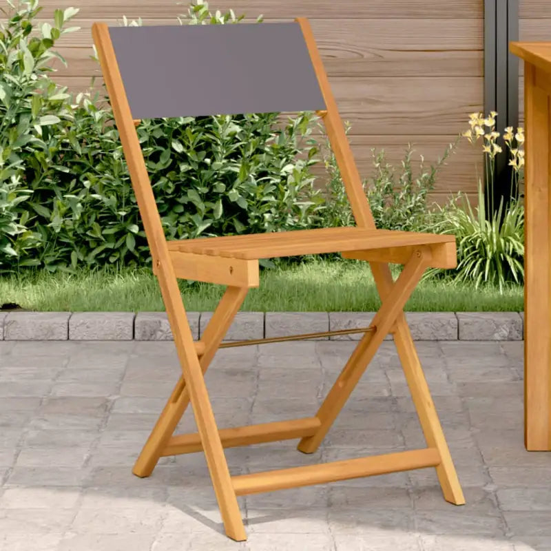 Tuinstoelen van massief acaciahout voor comfortabel buiten zitten - Antraciet / 2 - Tuinstoelen