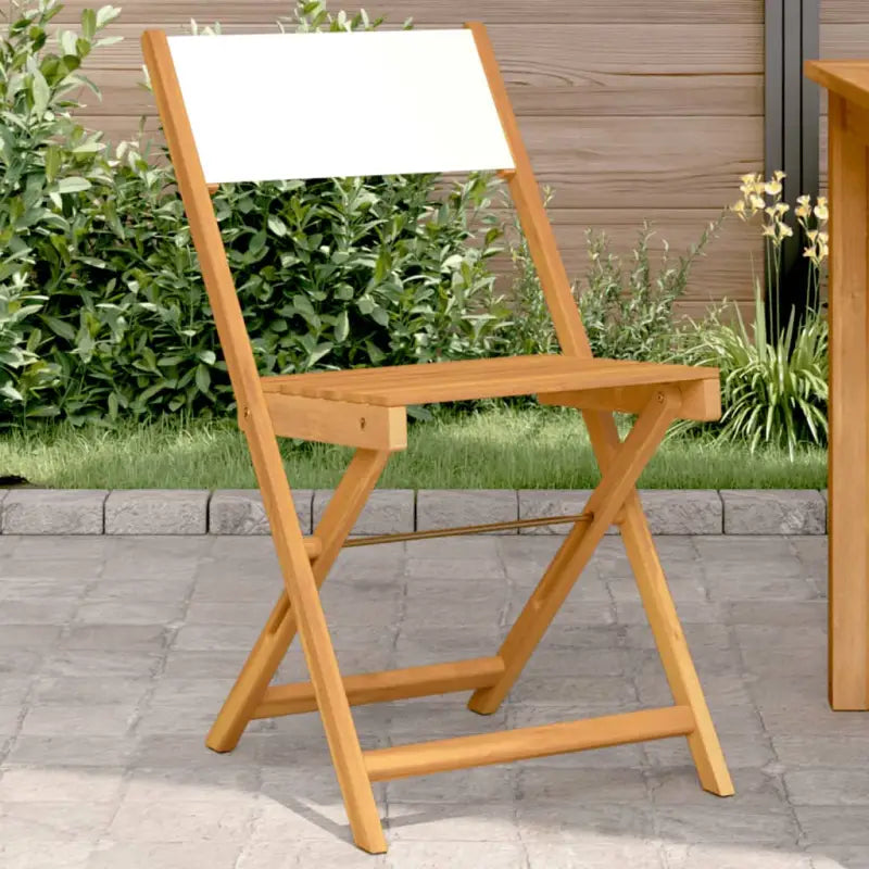 Tuinstoelen van massief acaciahout voor comfortabel buiten zitten - Crème / 2 - Tuinstoelen