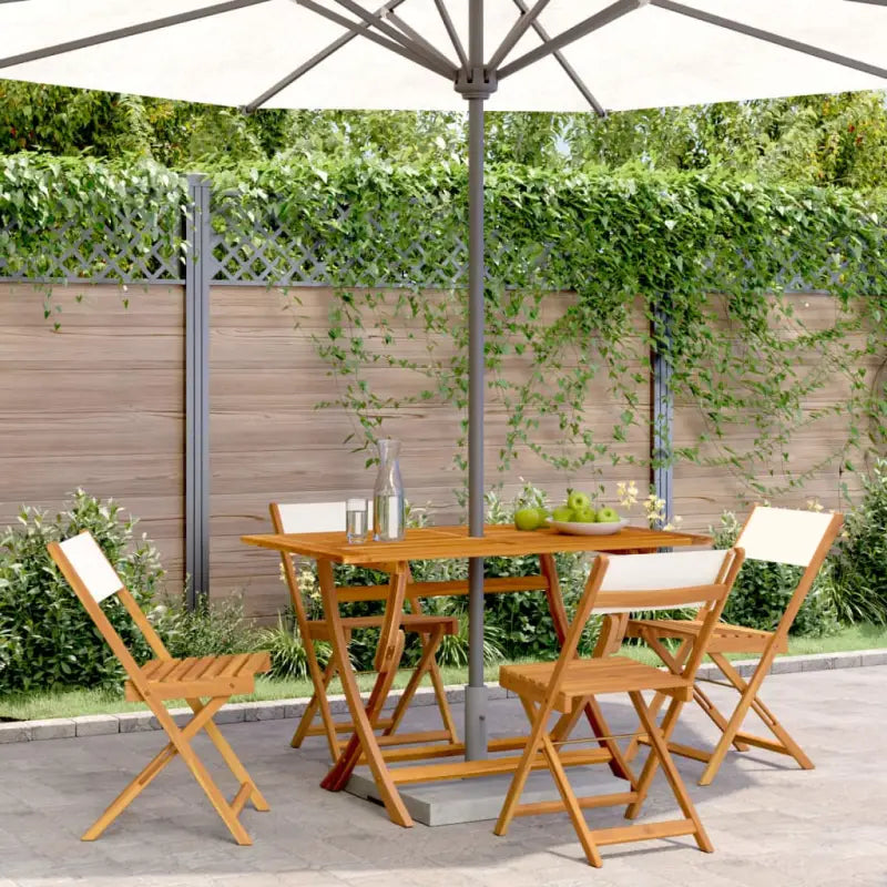 Tuinstoelen van massief acaciahout voor comfortabel buiten zitten - Crème / 4 - Tuinstoelen