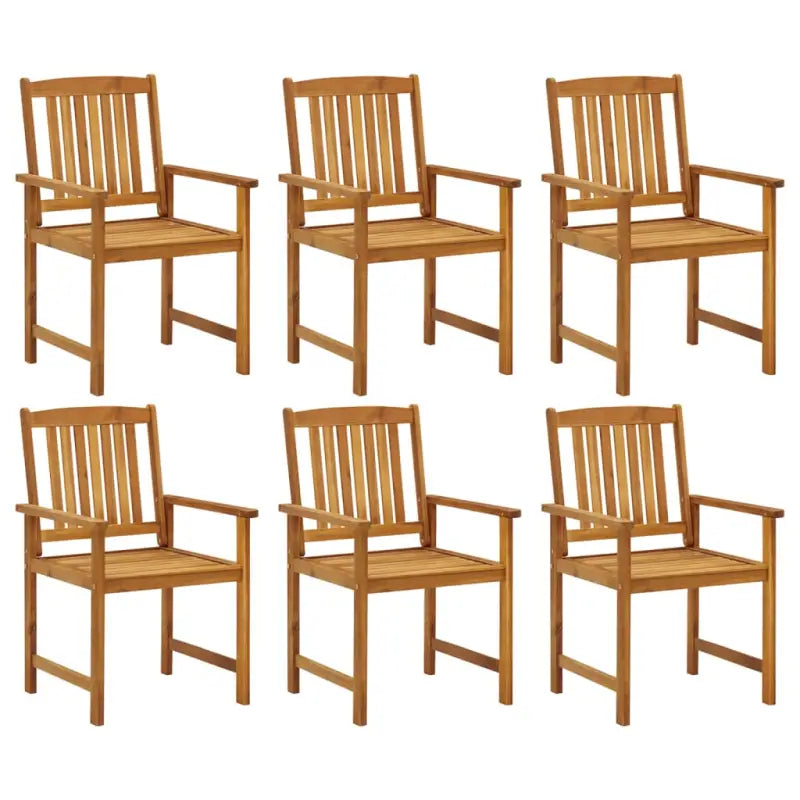 Tuinstoelen van massief acaciahout voor comfortabele buitenplek - Bruin / 6 - Tuinstoelen