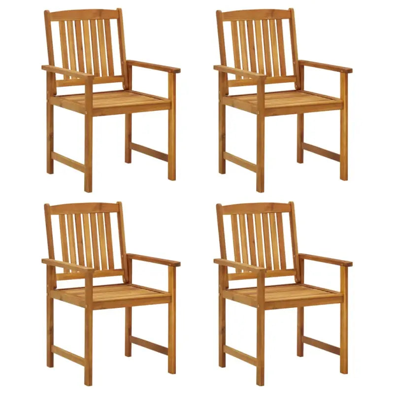 Tuinstoelen van massief acaciahout voor comfortabele buitenplek - Bruin / 4 - Tuinstoelen