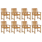 Tuinstoelen van massief acaciahout voor comfortabele buitenplek - Bruin / 8 - Tuinstoelen