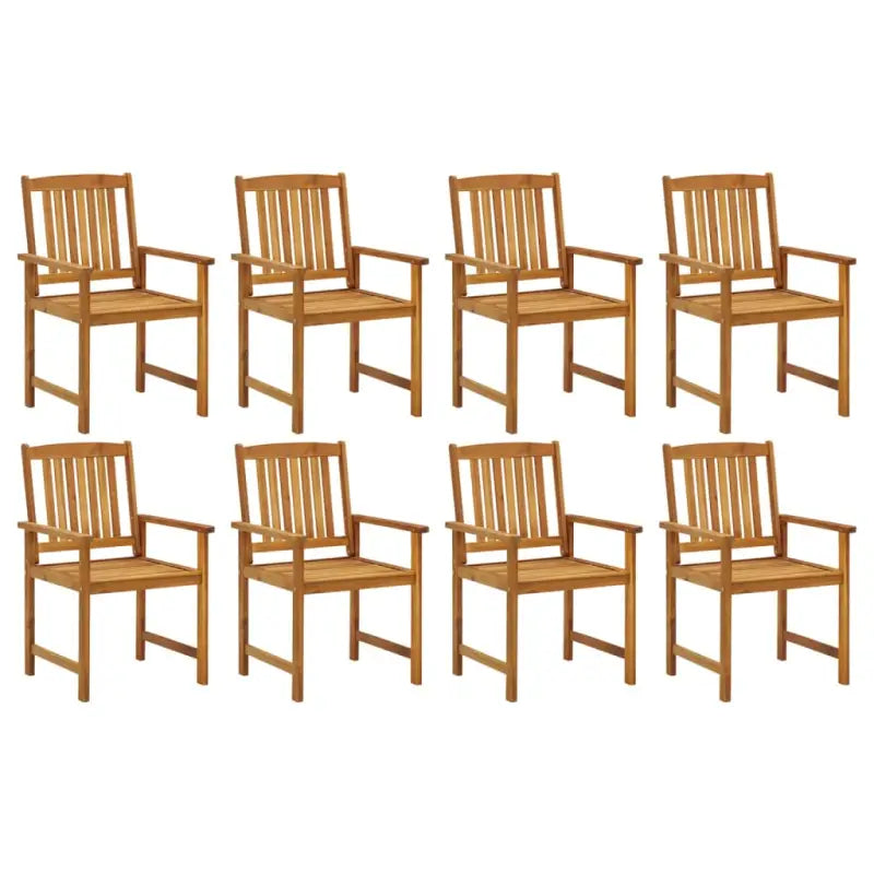 Tuinstoelen van massief acaciahout voor comfortabele buitenplek - Bruin / 8 - Tuinstoelen