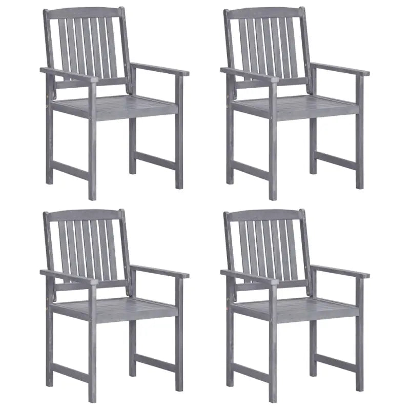Tuinstoelen van massief acaciahout voor comfortabele buitenplek - Grijs / 4 - Tuinstoelen
