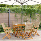 Tuinstoelen van massief acaciahout voor duurzaam comfort - Beige / 4 - Tuinstoelen