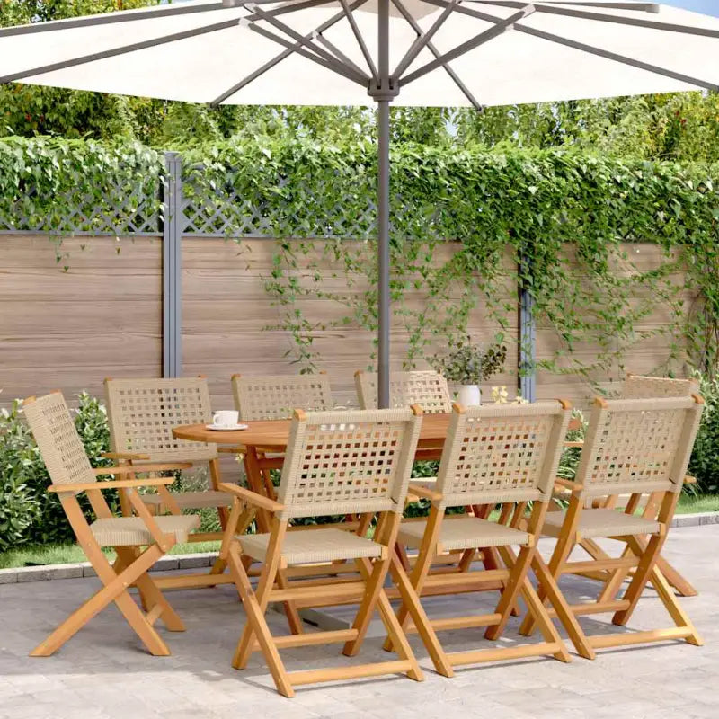 Tuinstoelen van massief acaciahout voor duurzaam comfort - Beige / 8 - Tuinstoelen