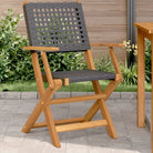 Tuinstoelen van massief acaciahout voor duurzaam comfort - Zwart / 2 - Tuinstoelen