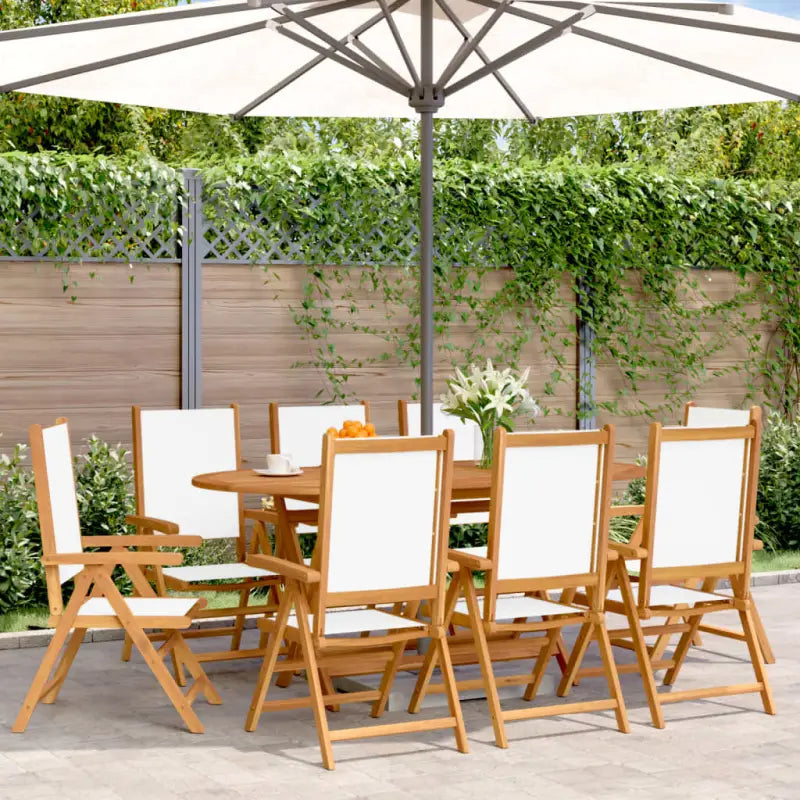 Tuinstoelen van massief acaciahout voor een duurzame buitenruimte - Crème / 8 - Tuinstoelen