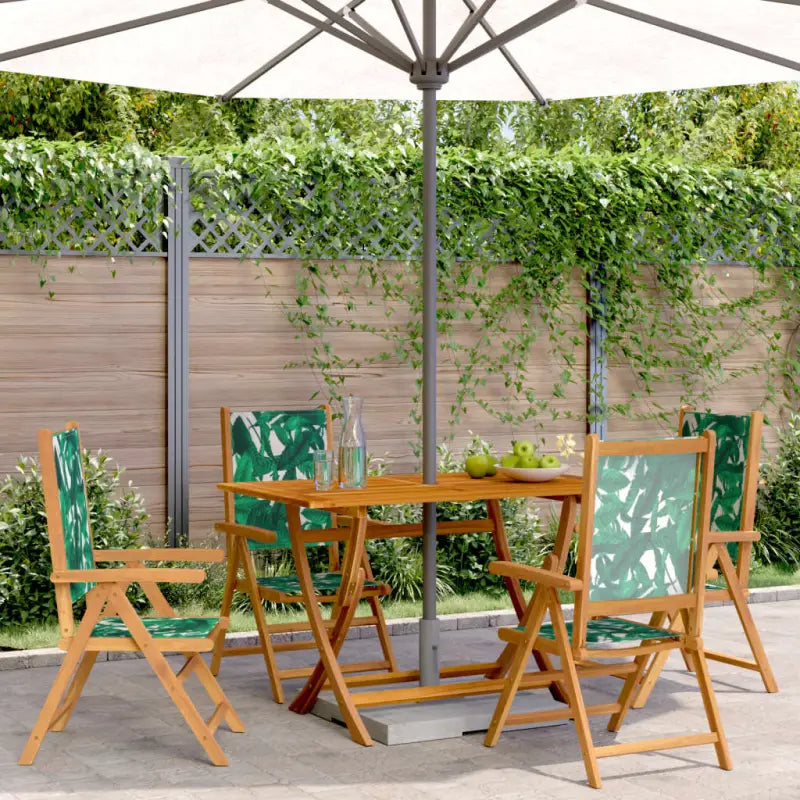 Tuinstoelen van massief acaciahout voor een duurzame buitenruimte - Bladpatroon / 4 - Tuinstoelen