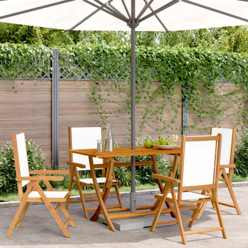 Tuinstoelen van massief acaciahout voor een duurzame buitenruimte - Crème / 4 - Tuinstoelen