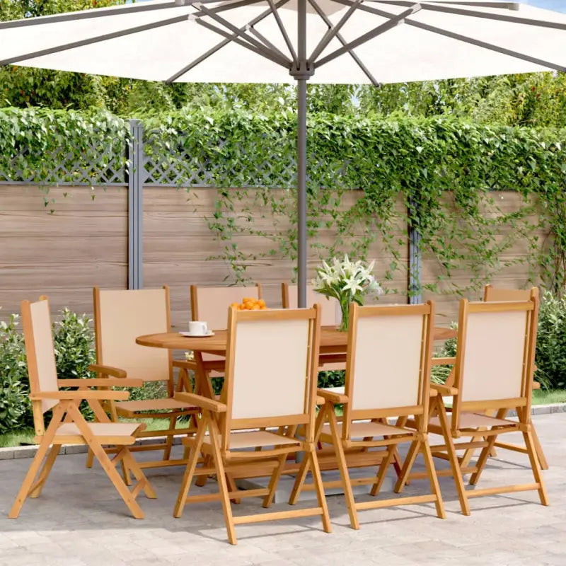 Tuinstoelen van massief acaciahout voor een duurzame buitenruimte - Beige / 8 - Tuinstoelen