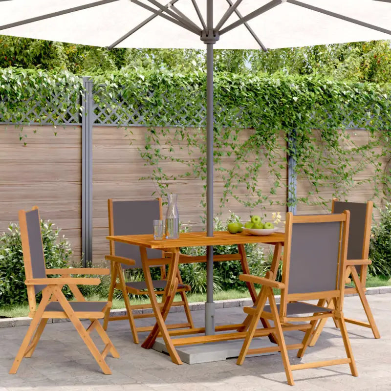 Tuinstoelen van massief acaciahout voor een duurzame buitenruimte - Antraciet / 4 - Tuinstoelen