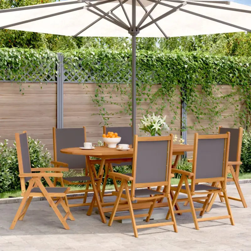Tuinstoelen van massief acaciahout voor een duurzame buitenruimte - Antraciet / 6 - Tuinstoelen