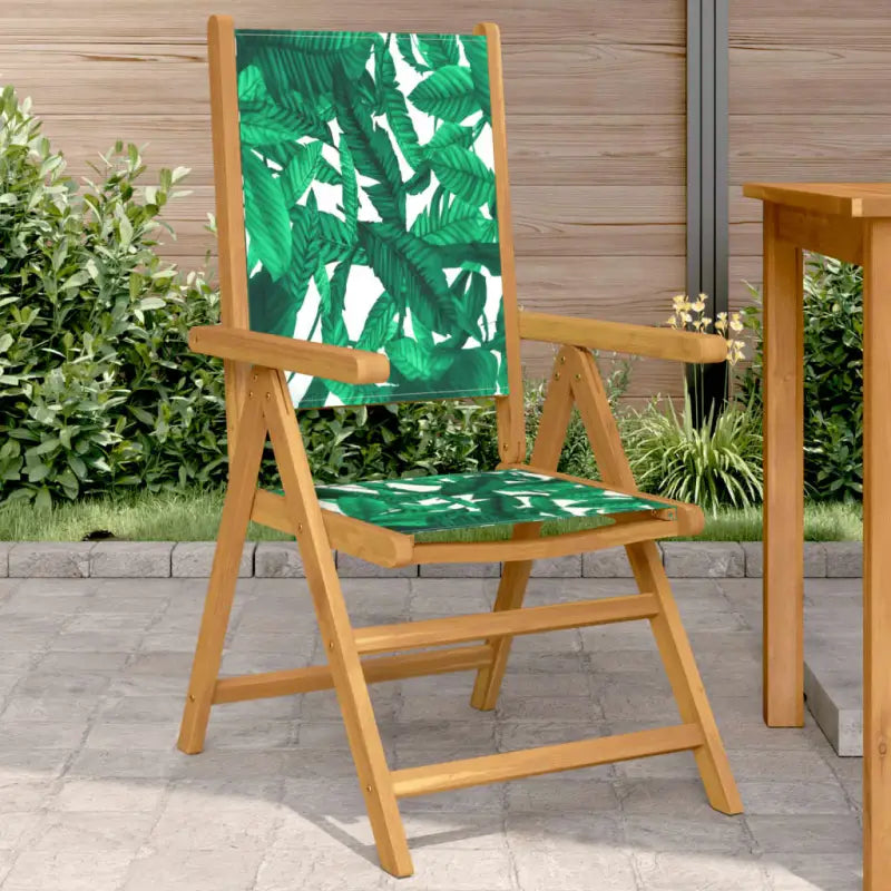 Tuinstoelen van massief acaciahout voor een duurzame buitenruimte - Bladpatroon / 2 - Tuinstoelen
