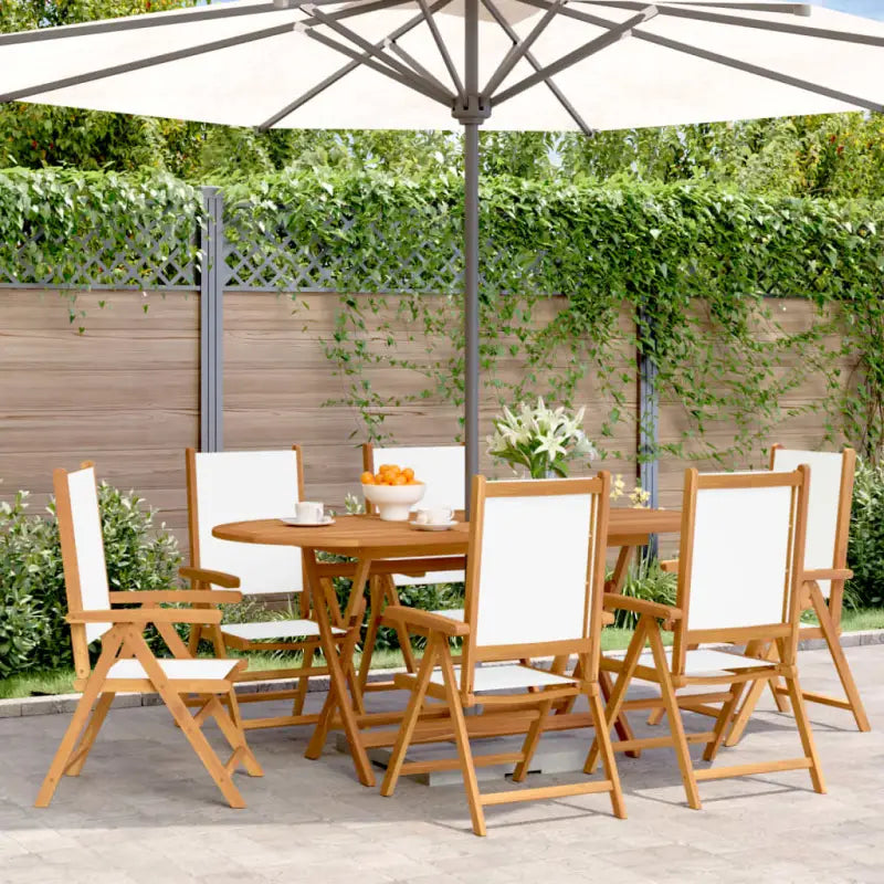Tuinstoelen van massief acaciahout voor een duurzame buitenruimte - Crème / 6 - Tuinstoelen