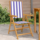 Tuinstoelen van massief acaciahout voor een duurzame buitenruimte - Blauw en wit / 2 - Tuinstoelen