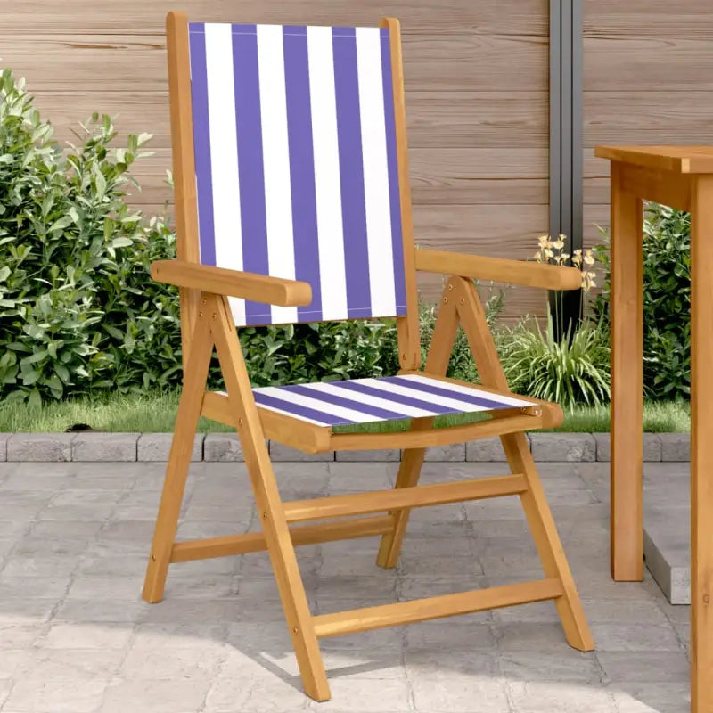 Tuinstoelen van massief acaciahout voor een duurzame buitenruimte - Blauw en wit / 2 - Tuinstoelen