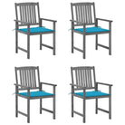 Tuinstoelen van massief acaciahout voor een rustieke buitenruimte - Blauw / 4 - Tuinstoelen
