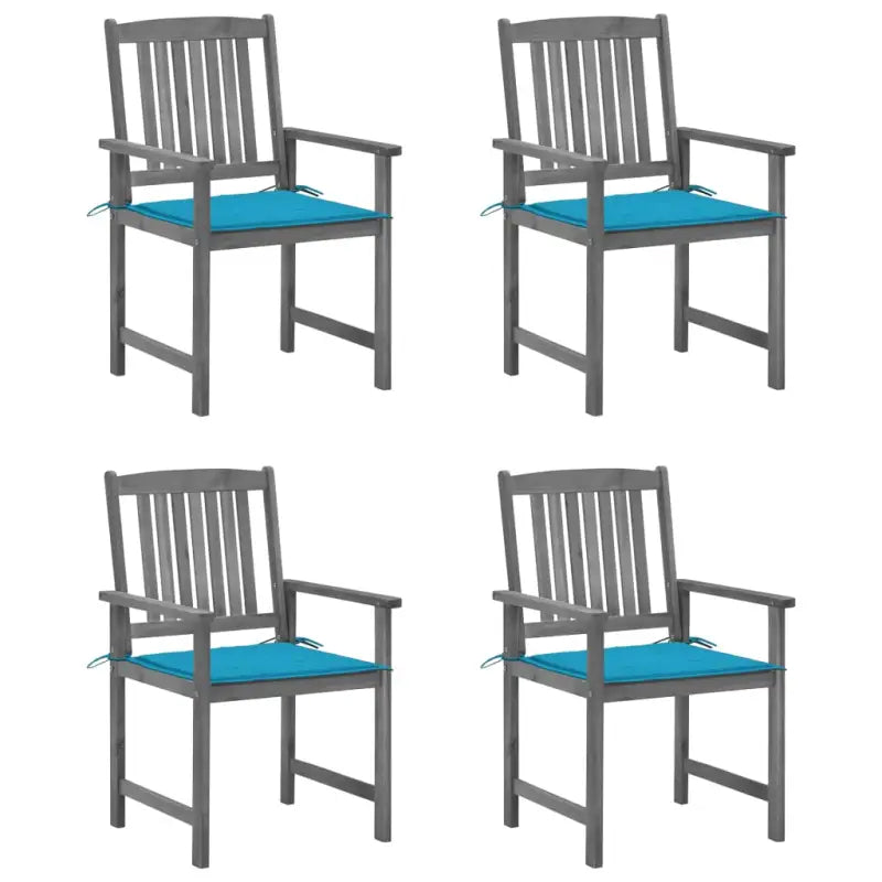 Tuinstoelen van massief acaciahout voor een rustieke buitenruimte - Blauw / 4 - Tuinstoelen