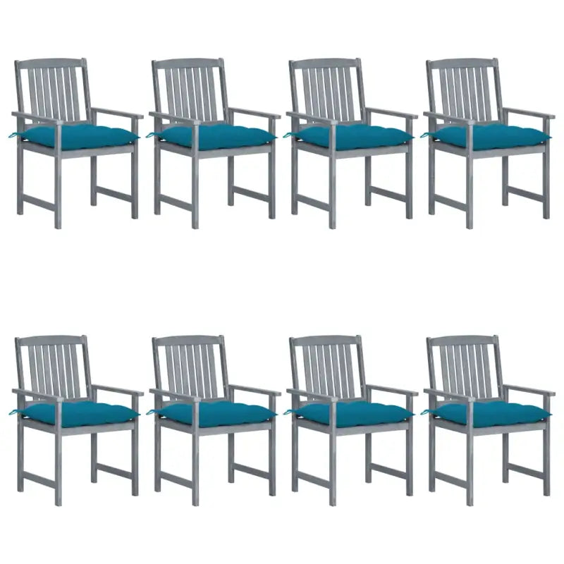 Tuinstoelen van massief acaciahout voor een rustieke buitenruimte - Blauw / 8 - Tuinstoelen