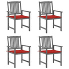 Tuinstoelen van massief acaciahout voor een rustieke buitenruimte - Rood / 4 - Tuinstoelen