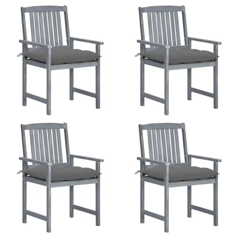 Tuinstoelen van massief acaciahout voor een rustieke buitenruimte - Grijs / 4 - Tuinstoelen