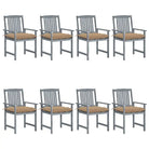 Tuinstoelen van massief acaciahout voor een rustieke buitenruimte - Beige / 8 - Tuinstoelen