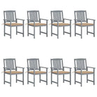 Tuinstoelen van massief acaciahout voor een rustieke buitenruimte - Beige / 8 - Tuinstoelen