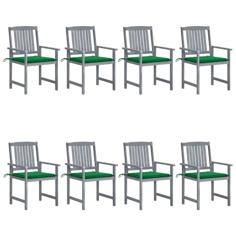 Tuinstoelen van massief acaciahout voor een rustieke buitenruimte - Groen / 8 - Tuinstoelen