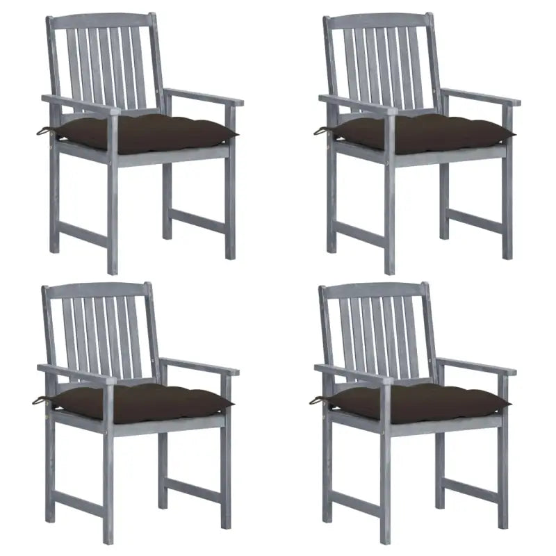 Tuinstoelen van massief acaciahout voor een rustieke buitenruimte - Taupe / 4 - Tuinstoelen