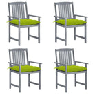 Tuinstoelen van massief acaciahout voor een rustieke buitenruimte - Heldergroen / 4 - Tuinstoelen