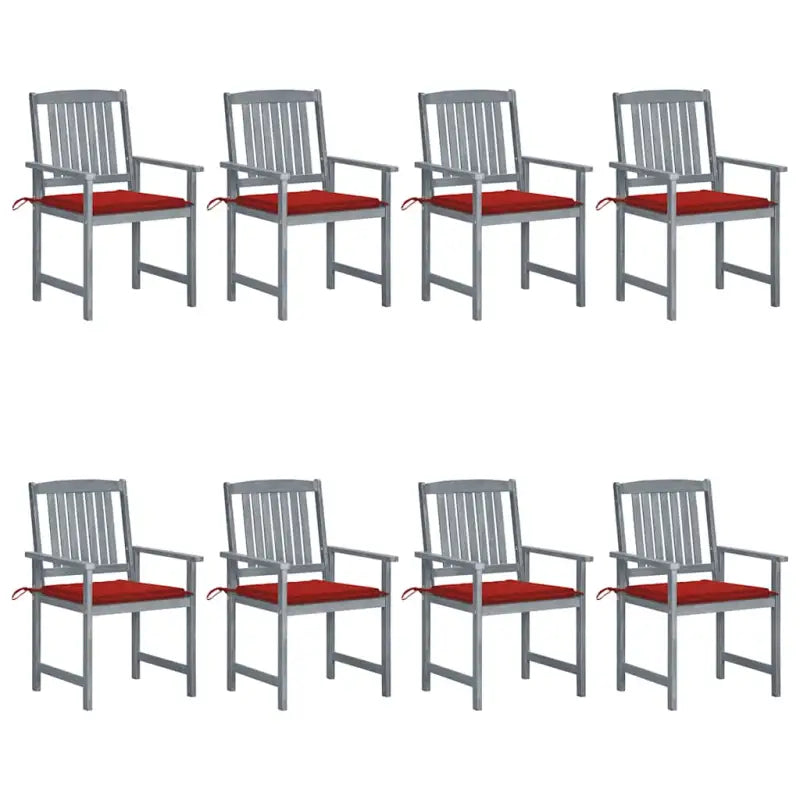 Tuinstoelen van massief acaciahout voor een rustieke buitenruimte - Rood / 8 - Tuinstoelen