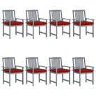 Tuinstoelen van massief acaciahout voor een rustieke buitenruimte - Rood / 8 - Tuinstoelen