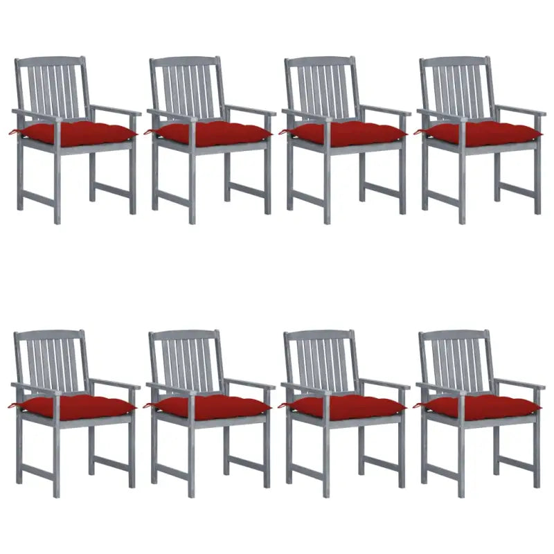 Tuinstoelen van massief acaciahout voor een rustieke buitenruimte - Rood / 8 - Tuinstoelen