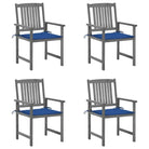 Tuinstoelen van massief acaciahout voor een rustieke buitenruimte - koningsblauw / 4 - Tuinstoelen