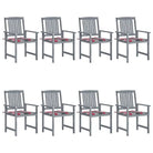 Tuinstoelen van massief acaciahout voor een rustieke buitenruimte - Rood ruitpatroon / 8 - Tuinstoelen
