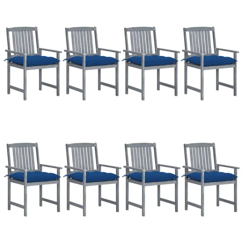 Tuinstoelen van massief acaciahout voor een rustieke buitenruimte - koningsblauw / 8 - Tuinstoelen