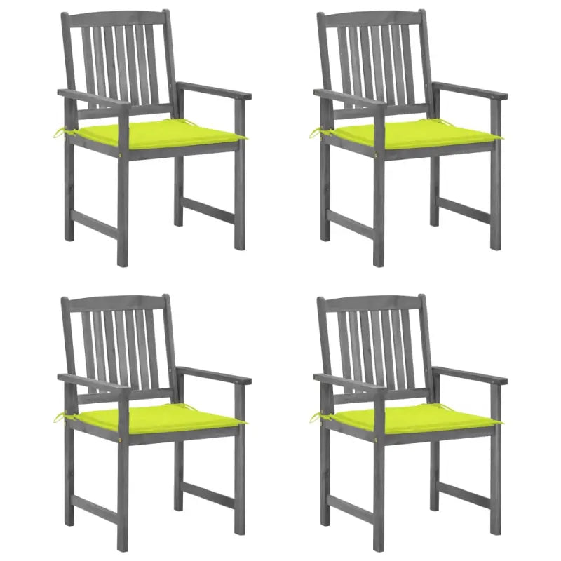 Tuinstoelen van massief acaciahout voor een rustieke buitenruimte - Heldergroen / 4 - Tuinstoelen
