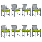 Tuinstoelen van massief acaciahout voor een rustieke buitenruimte - Heldergroen / 8 - Tuinstoelen