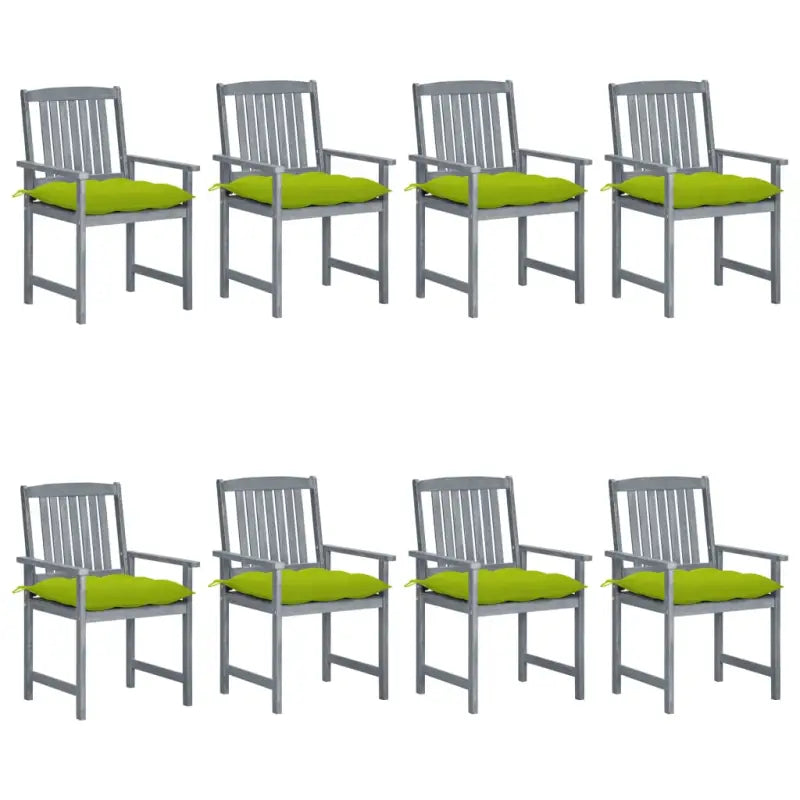 Tuinstoelen van massief acaciahout voor een rustieke buitenruimte - Heldergroen / 8 - Tuinstoelen