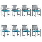 Tuinstoelen van massief acaciahout voor een rustieke buitenruimte - Blauw / 8 - Tuinstoelen
